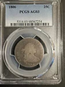 1806 �h���[�v �o�X�g �N�H�[�^�[ * PCGS AG03 * �~���e�[�W 206,124 * R-4.0