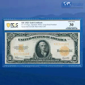 Fr.1173 1922 h 10 hؖuHILLEGAS NOTEvAPCGS VF 30 #23528