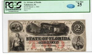 FL CR-18 1863 $2 �t�����_���� - PCGS-C ���ɍׂ��� 25 - ��i!