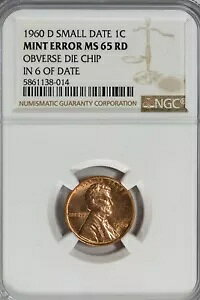 1960-D 1c �X���[�� �f�C�g NGC MS65RD �����J�[�� �Z���g *�~���g �G���[* �\���_�C �`�b�v 6