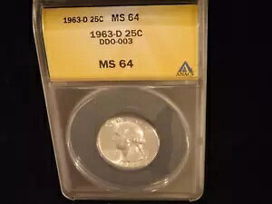 1963-D �N�H�[�^�[ DDO ANACS MS 64
