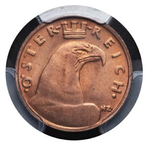 1937�N�A�I�[�X�g���A�i��ꋤ�a���j�B�u�����Y 1 �O���b�V�F�� �R�C���B�g�b�v�|�b�v�I PCGS MS-64 RD!