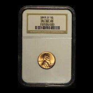 1949-D 1c �����J�[�� �E�B�[�g �Z���g NGC MS66 RD - �������� �č�