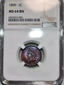 NGC MS-64 BN 1899 �C���f�B�A���w�b�h�Z���g�A�������F�����ƃJ�~�\���̂悤�ȃV���[�v���I