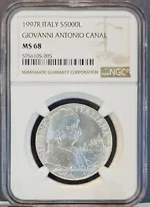 1997 �C�^���A �V���o�[ 5000 ���� �W���o���j �A���g�j�I�^�� NGC MS 68 �W�F�� �r���[�e�B