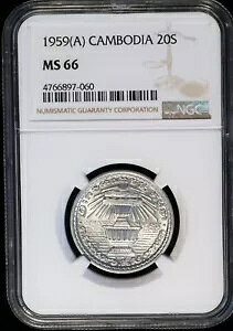 1959�N (a) �J���{�W�A 20�K�A���~�j�E���d�� (NGC MS 66 MS66) KM# 55 (B2810)