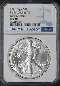 2021 T-2 �A�����J�� �V���o�[ �C�[�O�� - NGC MS70 ���������[�X ���x�� - ?COINGIANTS?