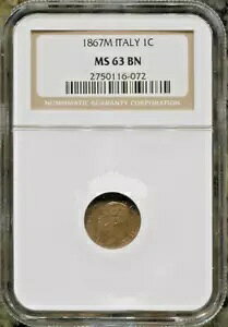 C^A - f炵jI 1867 M 1 CENTESIMOANGC O[h MS 6 3BNAKM# 1.1