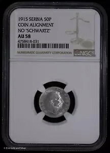 1915 50P �Z���r�A �V���o�[ 50 �p�� �R�C�� �A���C�����g NGC AU 58