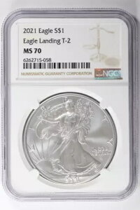 2021 �V���o�[ �A�����J�� �C�[�O�� �^�C�v 2 T-2 NGC MS70 SAE ASE $1