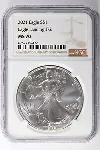 2021 �V���o�[ �A�����J�� �C�[�O�� �^�C�v 2 T-2 NGC MS70 SAE ASE $1