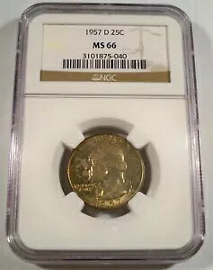 1957-D NGC MS66 Vg NH[^[ 25c C{[ g[ MS 66
