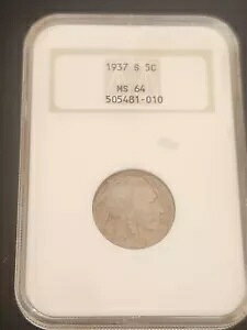 1937 S US obt@[ 5c MS64 Â NGC z_[ OGH S[f g[