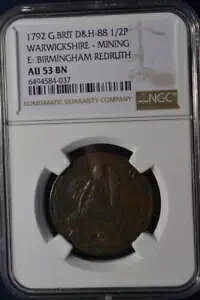 1792 �E�H���b�N�V���[ 1/2 �y�j�[ �R���h�� �g�[�N�� NGC AU 53 BN