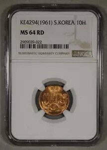 KE4294 1961 �؍� 10 �t�@�� NGC MS64 RD ������