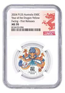 2024 �I�[�X�g�����A ���i�[ �h���S�� 1/2 �I���X �V���o�[ �J���[���R�C�� NGC MS70 ���񃊃��[�X