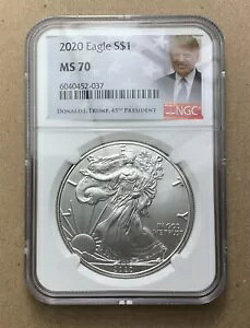 2020 �A�����J�� �V���o�[ �C�[�O�� $1 NGC MS7O �h�i���h �g�����v (B1195)