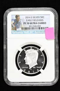 2014-S �V���o�[ �v���[�t �P�l�f�B �n�[�t�_���[ NGC PF 70 UltraCameo ���������[�X 3IUR