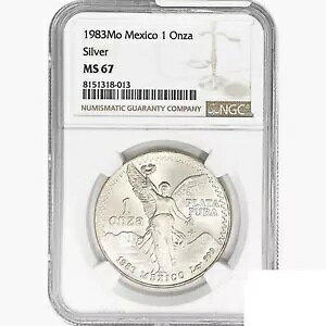 1983Mo 1oz.�V���o�[ ���L�V�J�[�m�X �I���U �R�C�� NGC MS67