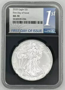 2020 $1 �A�����J�� �V���o�[ �C�[�O�� NGC MS70 ���s���� FDI �� 1 ���x�� �u���b�N