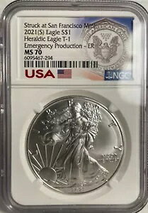 2021 NGC MS-70 2021 (S) Heraldic Eagle Type 1-ً}Y TtVXR