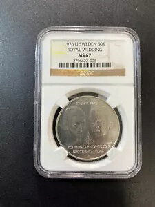 1976 �X�E�F�[�f�� 50 �N���[�i NGC MS-67 - ������ - ���C���� �E�F�f�B���O - �F�� - 50K