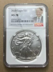 2020 �A�����J�� �V���o�[ �C�[�O�� $1 NGC MS7O �h�i���h �g�����v (B1197)
