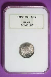 1918 F NGC MS65 �h�C�c 1/2 �}�[�N��� #28303