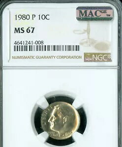 1980 �v���[�Y�x���g �_�C�� NGC MS67 2 �Ԗڂ̍ō����O���[�h MAC �X�|�b�g���X�B