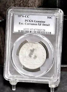 1876-CC リバティ シーテッド ハーフダラー - PCGS XF 詳細、除く腐食 (#51147-L)