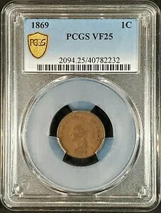 1869 �C���f�B�A�� �w�b�h �Z���g PCGS VF25 2094.25/40782232 �▭�ȃR�C�� ���A