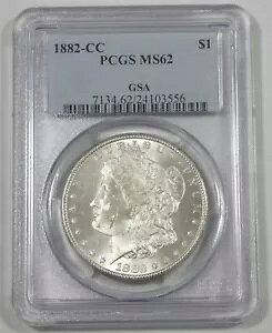 GSA 1882-CC ���[�K�� �h���F�� PCGS MS 62 �J�[�\���V�e�B �V���o�[ �h��