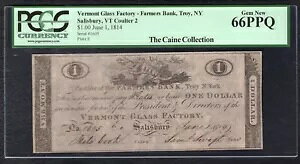 1814�N $1 �o�[�����g�K���X�H�� �o�[�����g�B�\�[���Y�x���[ �p�Ճm�[�g PCGS ��� UNC-66PPQ