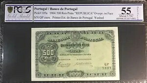 PGCS 55 / �|���g�K�� Banco De Portugal 500 Re?s 1904. �s�b�N 105 a