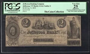 1839�N $2 �W�F�t�@�[�\����s��Ѓo�[�����g�B�p�~���� PCGS VERY FINE-25