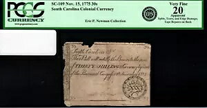 �T�E�X�J�����C�i�A���n���� Fr#SC-109 1775 �N 11 �� 15 �� 30 �b PCGS 20 *Ex.�j���[�}��
