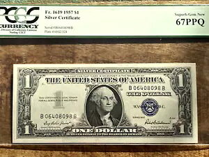 $1 1957 1619 BB ubN Vo[ؖ PCGS 67PPQ - A /  B-B ubN