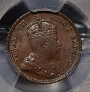 Straits Settlements 1908 1/4 Zg PCGS MS63BN PC0632 z