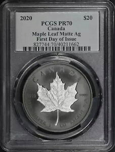 2020 �J�i�_ $20 �V���o�[ ���[�v�� ���[�t �}�b�g Ag 1 �I���X PCGS PR-70 FDOI �X�[�U�� �u�����g ���x��