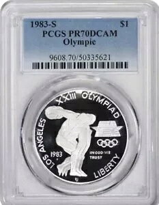 1983 �I�����s�b�N �V���o�[ �_���[ PCGS PR70 ??�����ȕi��????��??