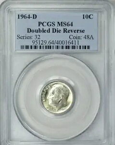 1964-D PCGS MS64 DDR ?? $2,530 APR �_�u���_�C ���o�[�X FS-801 ���[�Y�x���g �_�C�� 10C