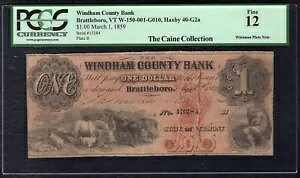 1859�N $1 �E�B���_���S��s �o�[�����g�B�u���g���{�� �p�~���ꂽ���� PCGS FINE-12