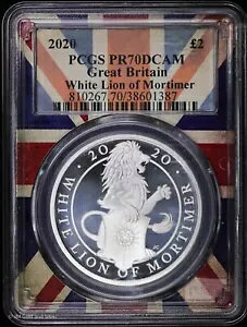 2020 ?2 �C�M���X 1 �I���X �V���o�[ �v���[�t �z���C�g ���C�I�� �I�u ���[�e�B�}�[ PCGS PR70 DCAM UK