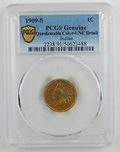 1909-S 1c CfBA wbh X[ Zg yj[ PCGS UNC fBe[ ^킵J[ C1437