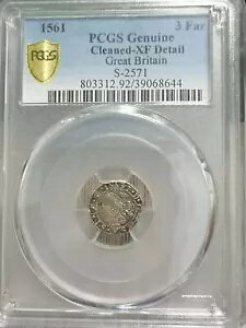  M. X~X 1561 COh GUxX 1  Threefarthing S 2571 PCGS XF ڍ