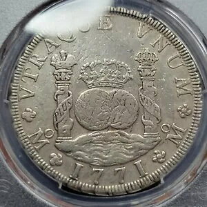 1771 メキシコ 8 レアル ピラー ドル PCGS VF ディテール Mo FM 工具付きスペイン語 *H319
