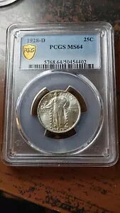 1928 D �X�^���f�B���O ���o�e�B �V���o�[ �N�H�[�^�[�_���[ 25C PCGS MS64 �O���[�g ���X�^�[ 4684