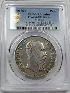 1866 Mo ���L�V�R MAXIMILIANO PESO PCGS XF �O���[�h �V���o�[ �N���E�� �R�C�� �c�[���h *H306