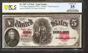 1907 N $5 @ʉݕĎ FR.91 PCGS CH VF 35uPCBLICvG[ (729)