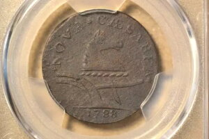 1788 ニュージャージー ハーフペニー - PCGS XF の詳細。環境被害。右に向かいます。
